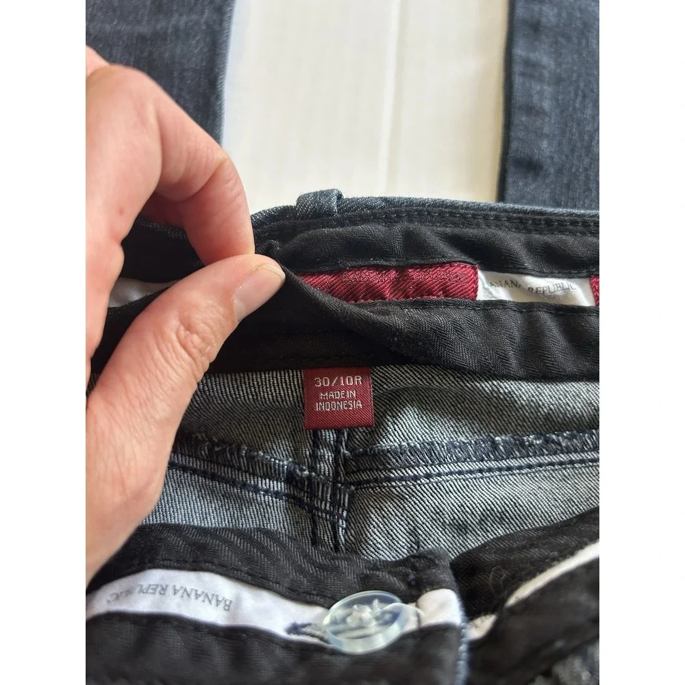 2000s Low Rise Flared Jeans Button Y2K Grunge Office Siren Parisian Twee Preppy - Picture 3 of 10